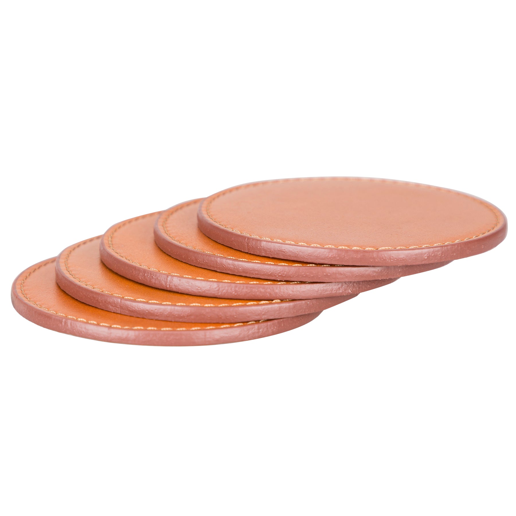 Leather Coasters Brown - Set of 6 pieces