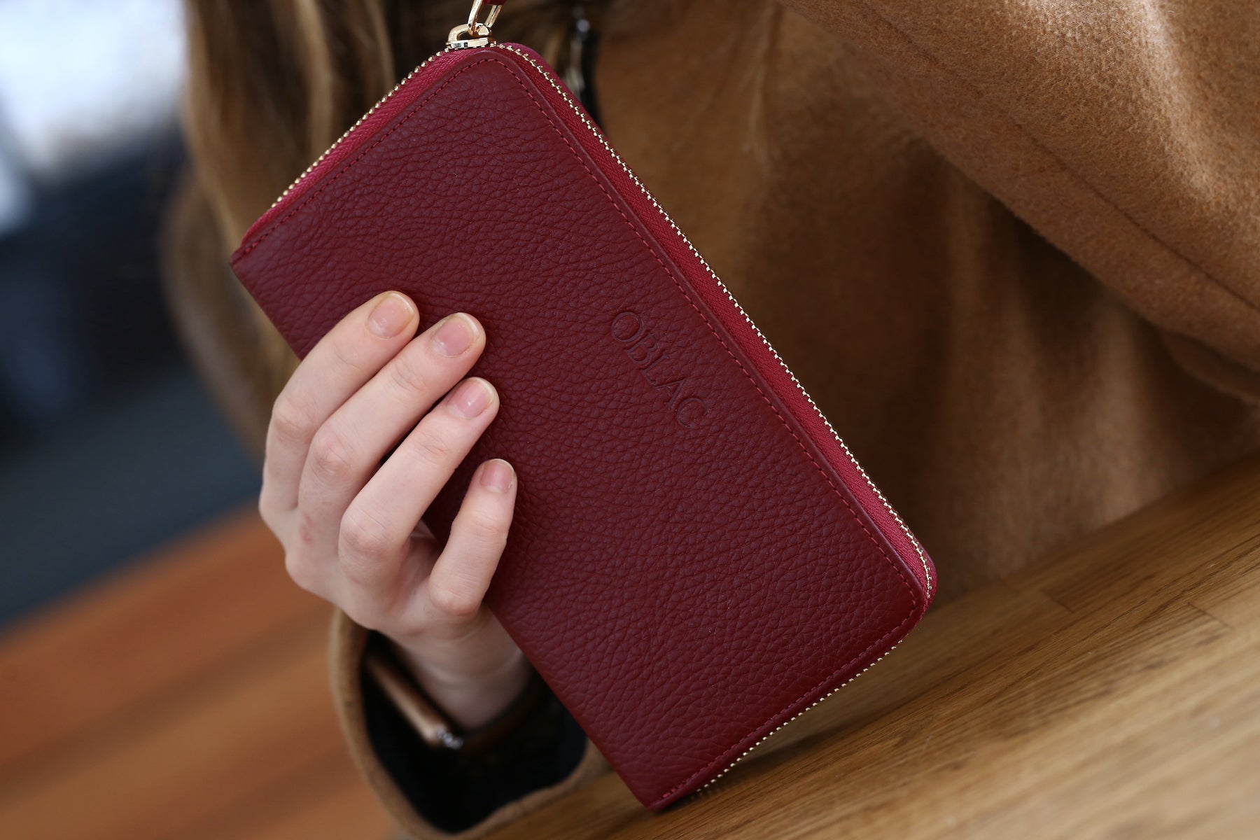 Woman's Leather Wallet - Bordeaux Red